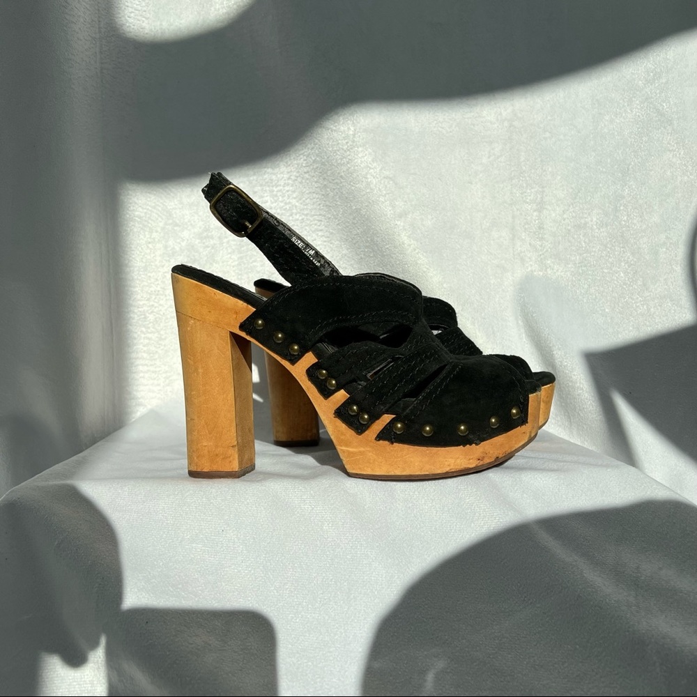 Suede Studded Platform Sandals